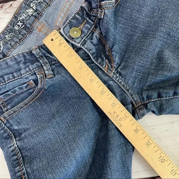 Express Jeans Blue Crop Jean Leggings Size 0 - Picture 12 of 15